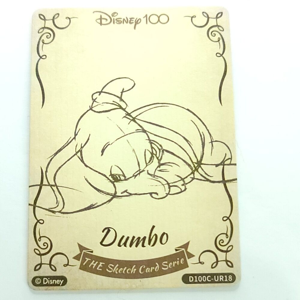 Dumbo Sleeping Card Fun Wood Sketch Card Disney 100 Anniversary Carnival